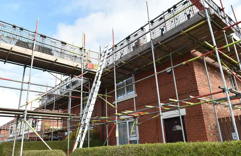 scaffolding on a house