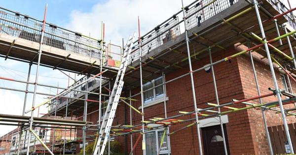 scaffolding on a house