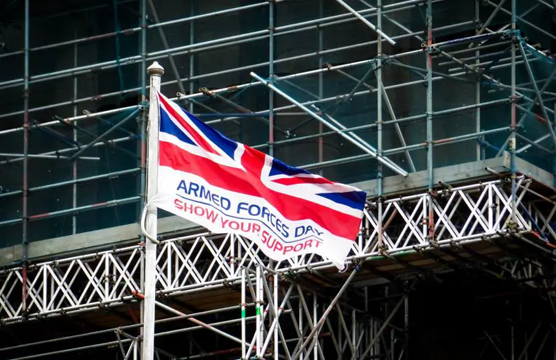 armed forces flag on pole