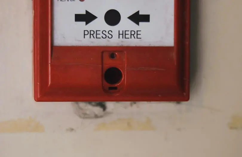 bottom view of fire alarm activation