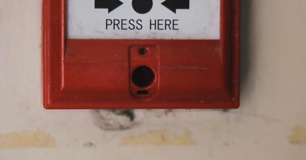 bottom view of fire alarm activation