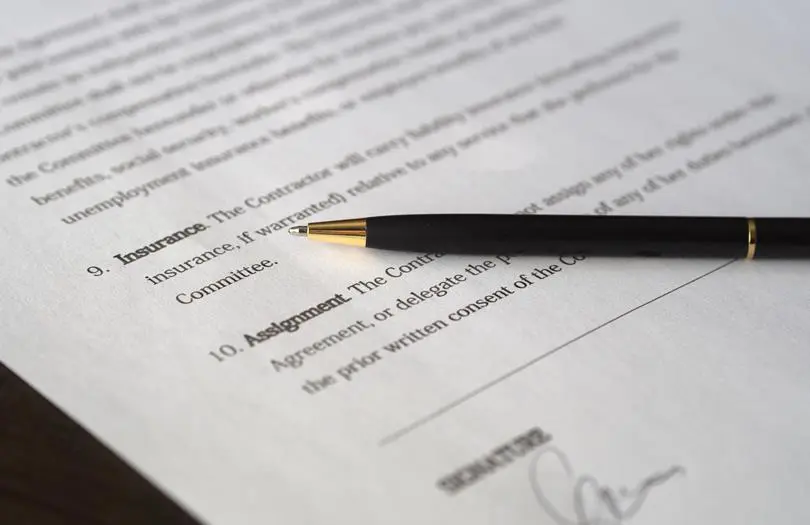 Pen on top of paper form