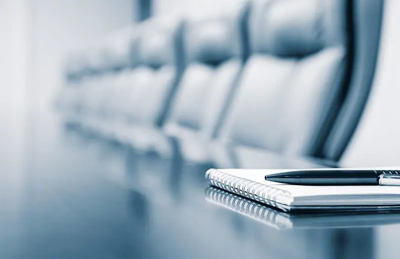 chairs in a board room empty