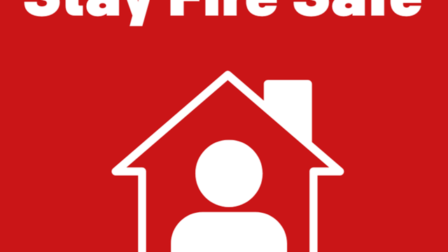 Icon with the text Stay fire safe