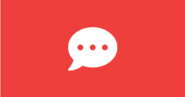 Speech Bubble icon on a red background
