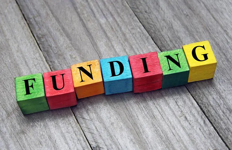 Funding written in different colour letter blocks