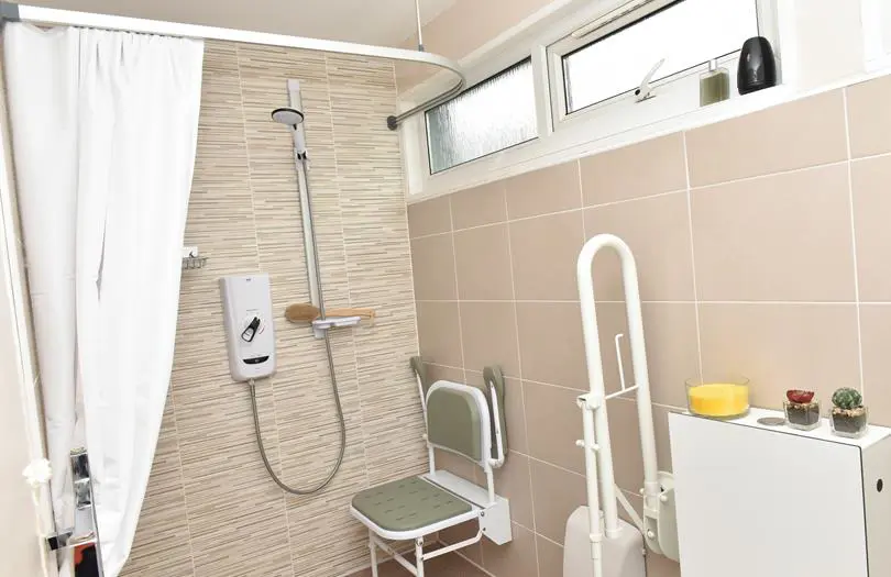 Inside view of an adapted bathroom for older people