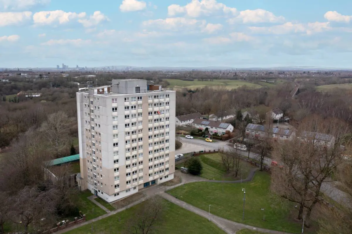 Drone view of Hollow End towers