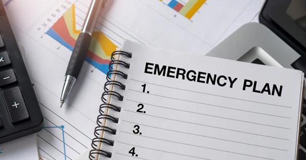 Emergency plan written at top of notepad