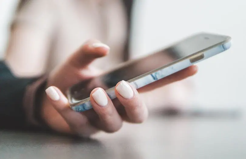 hand on a mobile phone