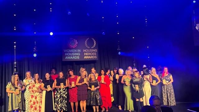 collection of winners on stage