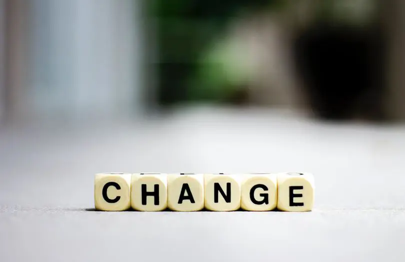 Change in wooden letter blocks