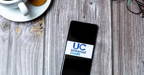 Universal Credit logo on a mobile phone