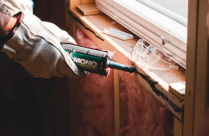 Repair being completed on a windowsill