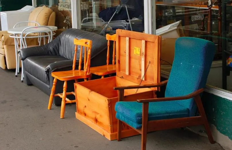 Chairs left in a warehouse