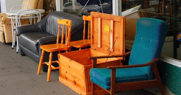 Chairs left in a warehouse