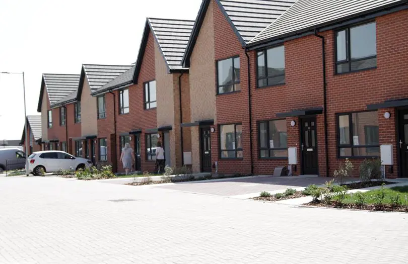 Row Of New Build Properties front view 