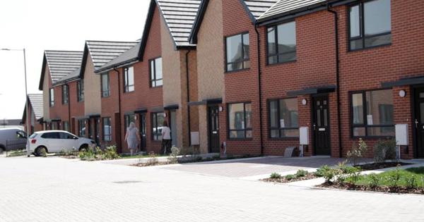 Row Of New Build Properties front view 