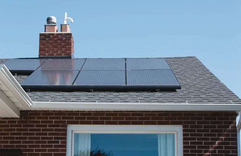 Solar panels on roof