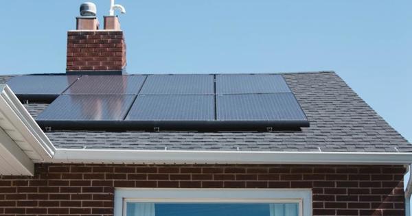 Solar panels on roof