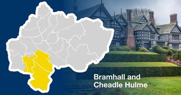  Bramhall And Cheadle area highlighted on a map