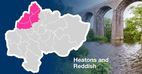  Heatons And Reddish area highlighted on a map