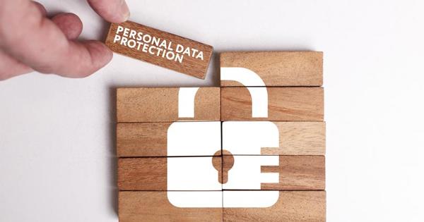 Wooden blocks making a lock icon