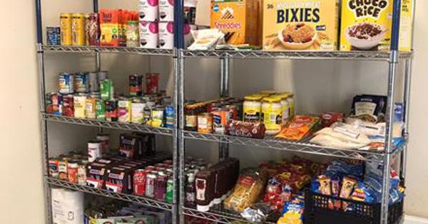 Collection of food in a pantry