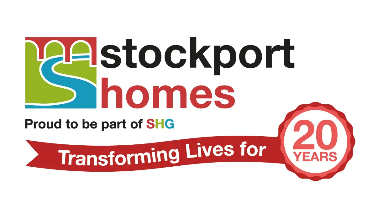 Stockport homes 20 years logo