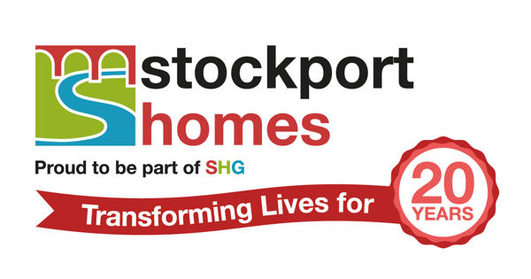 Stockport homes 20 years logo