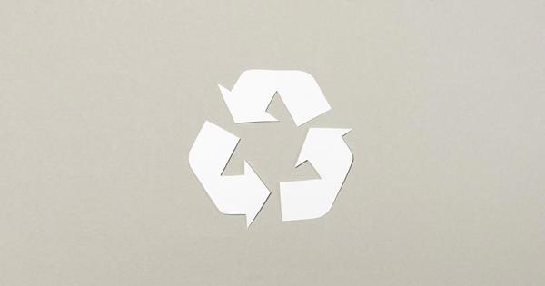 recycling logo on grey background 